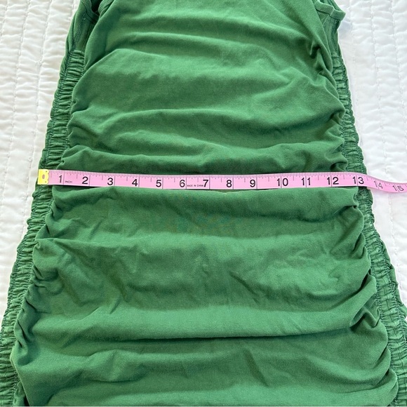 Aritzia TNA Chill Bodycon Malibu Olive Green Ruched Mini Dress - Picture 5 of 13